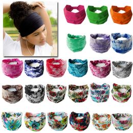 Hot Popular Women Cotton Elastic Sports Wide Head Hairband Headwrap Headband 96 color