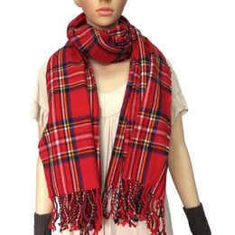 wholesale winter fashion 100% acrylic scarf unisex 180x65cm double side scarvies check shawl plaid shawls express shipment