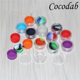 wholesale 5ml acrylic wax containers clear silicone jar dab wax containers silicone dab jar glass oil containers free