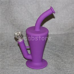 2017 New Silicone beaker bongs glass bong 10.4" Rasta water pipes oil rig 14.4mm joint bongs glass pipe DHL