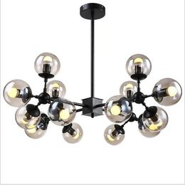 New design led glass chandelier 16 light glass pendant light ceiling droplight MODO DNA north Europe industrial lighting fixture