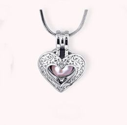 18KGP New Small Heart Locket Cage, Can Hold A Pearl Gem Bead Cage Pendant Mounting, DIY Jewellery Charms Fitting