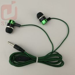 common cheap serpentine Weave braid cable headset earphones headphone earcup direct sales by manufacturers blue green 500ps/lot