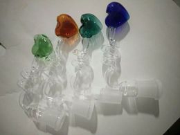 Colourful Love image Spiral glass bongs bowls Hookahs cute bowls with oil rig 14 or 18mm bowls for bongs
