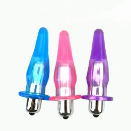 Anal Plug G Spot Vibrator for Women Man Vibrating Butt Plug Small Size Jelly Anal Toys Adults Sex Products