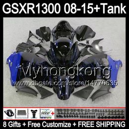 8gifts For SUZUKI Hayabusa GSXR1300 2008 2009 2010 2011 14MY187 blue flames GSXR-1300 GSX R1300 GSXR 1300 2012 2013 2014 2015 black Fairing