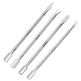 4Pcs/set Stainless Steel Cuticle Remover Double Sided Finger Dead Skin Push Nail Cuticle Pusher Manicure Nail Care Tool