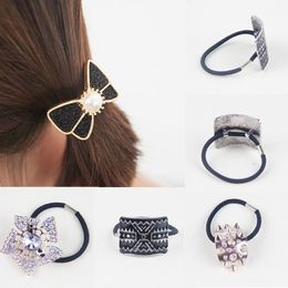 Elegant Summer Women Metal Crystal Bowknot Ponytail Holder Headband Hair Band #R479