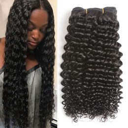 Indian Human Hair Weave Deep Wave 3 Bundles/Lot Natural Black Indian Virgin Hair Deep Wave Bundles Fast Free Shipping