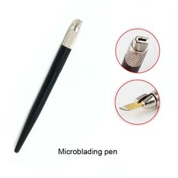 Wholesale-Professional Manual Tattoo Permanent Makeup eyebrow Pen Microblading pen Tebori Pen with 4pcs needle blade microblading tool