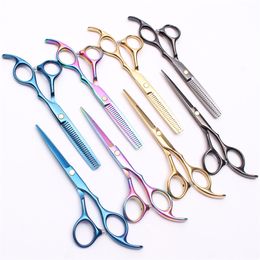 2Pcs C1005 6'' 17cm Customized Logo Hairdressing Scissors Factory Price Cutting Scissors Thinning Shears professional Human Hair Scissors