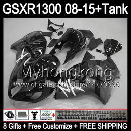 8gifts gloss black For SUZUKI Hayabusa GSXR1300 08 15 GSXR-1300 14MY39 GSXR 1300 GSX R1300 08 09 10 11 12 13 14 15 Fairing gloss black Kit