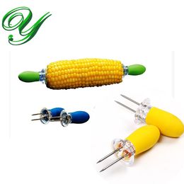 Corn cob holders fruit forks BBQ skewers stainless steel corns picks potato spike good grip nonslip party fondue buffet fountain appetizer