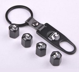 Tyre Valve Stems Caps Stainless Steel Wheel R Line Rline GTI Logo Wrench Keychain For Volkswagen Passat Sagitar Magotan Tiguan 7colors