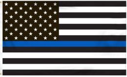 Thin Blue Line Police Bandera americana 3 por 5 pies Flag con ojales 4 tipos DHL Free Blue Line USA Flags 3 por 5 pies Red, Blanco, Negro