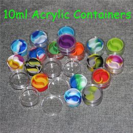 Non Stick 38*20 mm Silicone Concentrate Containers For Wax Tubs Tool 10ml With Acrylic Shield Nonstick Goo Free Hookah Gel Wax Oil