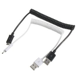 High Charging Speed Micro USB 2.0 Male Spring Retractable Coiled Data Cable Stretch Charger Cable for Android-based cell phones