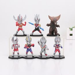 7 unids / set 7.5 cm dibujos animados Anime Superman Ultraman figuras de acción PVC Ultraman figuras modelo juguetes niños JUGUETES