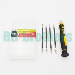 5 in 1 NO. 8801A Combination Screwdriver Set Key High CR-V Magnetic Screwdrivers Kit T2 T4 T5 T6 PH00 PH000 0.8 1.2 Pentalobe 300set/lot