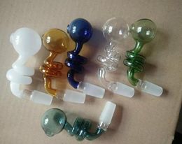 Two thread big bubble burner bongs accessories Oil Burner Glass Pipes Water Pipes Glass Pipe Oil Rigs Smoking with Dropper Glass Bongs A