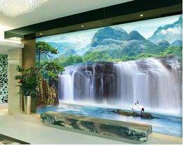 Custom any size Large waterfall PSD TV backdrop mural 3d wallpaper 3d wall papers for tv backdrop