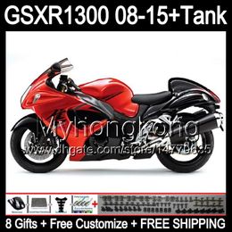 gloss red 8gifts For SUZUKI Hayabusa GSXR1300 2008 2009 2010 2011 14MY62 GSXR-1300 GSX R1300 GSXR 1300 2012 2013 2014 2015 black red Fairing