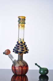 New Mushroom hookah Glass Water pipe Colourful zob glass bongs hand made oil rig with downstem 14 mm joint