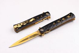 Gold Y Star Tactical Folding Knife 5Cr13Mov 57HRC Flipper Outdoor Camping Hunting Survival Pocket Knife Military Utility EDC Tools