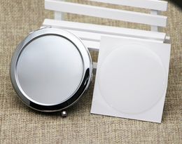 Pocket Mirror Blank Makeup Mirror Magnifying Mirror with Resin Epoxy Sticker Silver Miroir #M070S DROP SHIPPING