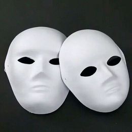 Paper Pulp Plain White Full Face Masks For Men Women Unpainted Blank DIY Fine Art Painting Masquerade Masks Net weight 40g 50pcs/lot