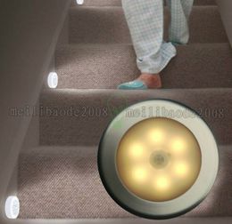 2017 NEW 6 LED Battery-Operated Motion Sensor LED Night Light Automatic Motion Lamp & Light Sensor for Closets, Hallways, Bathrooms etc MYY