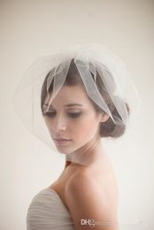 wholesale Cheap New Short Mini Wedding Face Veil Simple Bridal Veil Hot Headwear Tulle Hair Accessories Headpiece