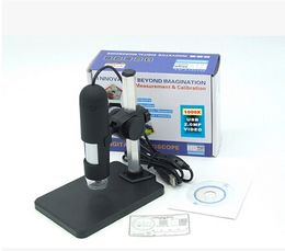 Wholesale-1000x USB Digital Microscope + holder(new), 8-LED Endoscope with Measurement Software usb microscope