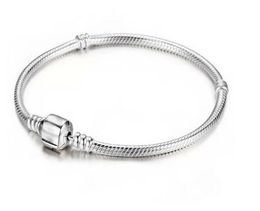 16cm ~ 22cm 3mm Snake Chain Fit Pandora Charm Bead Bangle Bracelet silver 925 bracelets chains DIY Jewellery Men Women