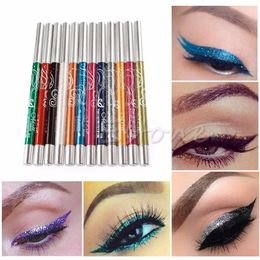 Wholesale- 2016 Mina New 1 Set Professional Eye Shadow Lip Liner Eyeliner Pen Pencil Makeup 12 Colour