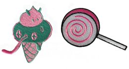 Cute Pink Ice Cream Lollipop Embroidered Patch Iron On Patch for Clothing hats Chest Size Free Shipping