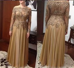 A Elegant Gold Line Lace Bead the Bride Dresses Mother of Groom Dress Plus Size Mor