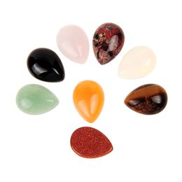 Amazing Water Drop Pointed Magic Healing Reiki Chakra Rock Crystal Beads Fire Agate Black Onyx Mix Cabochon Cab Genuine Gemstone DIY Jewelry
