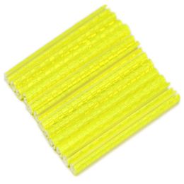 Wholesale- 12Pcs Bicycle Bike Wheel Rim Spoke Mount Clip Tube Warning Light Strip Reflector Reflective Yellow 75mm Bicycle Reflective tube