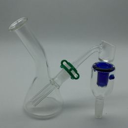 4" inch glass Beaker Bongs sets With 4mm quartz banger nail, Coloured glass bowl & Keck Clips Oil Rigs Glass Bongs