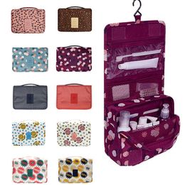 2017 Travel Cosmetic Organiser Bag Pouch Folded Portable Waterproof Hanging Case Wash Storage Organiser Containing Bags With Hook WX-B27