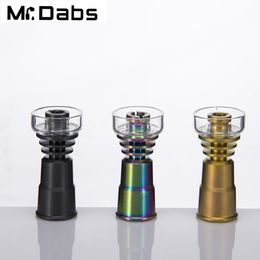 Newest 14mm&19mm Female Jointed Ti Nail Smoking Accessories With Quartz Bowl Titanium Nail With Nitriding Treatment Colour For Glass Water Pipe Bong