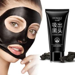 BIOAQUA Brand Cuidado facial Sucção Black Mask Facial Mask Nariz Blackhead Remover Peeling Peel Off Tratamentos de cabeça Black Acne 60g
