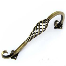 192mm antique brass birdcage Unfold Instal large handle bronze kitchen cabinet wardrobe door pull 7.6" wood door handles