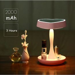 Touch LED Mirror lamps,Make up mirror+led touch lamp+Storable bottom base,Multifunctional mirror desktop Rechargeable LED light