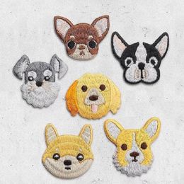 Iron On Patches DIY Embroidered Patch sticker For Clothing clothes Fabric Sewing cute dog design