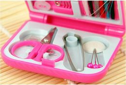 100pcs Portable Travel Sewing Kits Box Needle Threads Scissor Thimble Home Tools