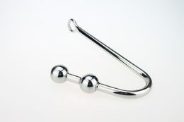 Anal Plug Hook with 2 Ball Stainless Steel Butt Plugs Vagina Toys bondage chastity devices sex toy