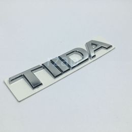 3D Car Emblem For Nissan Tiida Letter Logo Silver Auto Rear Trunk Badge Name Plate Sticker9114794