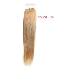 Hot selling Micro Loop black hair Extension Brazilian Silky straight hair 1g/strand 100pcs/lot #16 #10#18#27 human hair Extensions